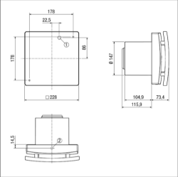 Bild von Maico ECA 150 ipro VZC - Zweistufiger Kleinraumventilator, DN 150, mit einstellbarer Einschaltverzögerung und Nachlaufzeit - Art.-Nr.: 0084.0086