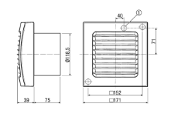 Bild von Maico ECA 120 - Kleinraumventilator mit feststehendem Innengitter - Art.-Nr.: 0084.0006