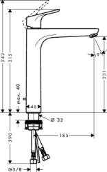 Bild von HANSGROHE Focus Einhebel-Waschtischmischer 230 mit Zugstangen-Ablaufgarnitur, 31531000