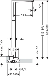 Bild von HANSGROHE Metropol 
Wanneneinlauf bodenstehend, 32531000