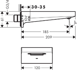 Bild von HANSGROHE Metropol
Wanneneinlauf, 32543000