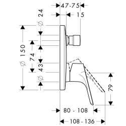 Bild von HANSGROHE Focus Einhebel-Wannenmischer Unterputz,  31945000