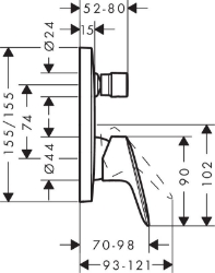 Bild von HANSGROHE Logis Einhebel-Wannenmischer Unterputz,  71405000