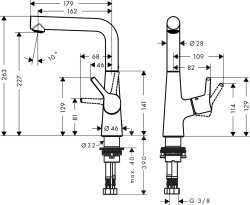 Bild von HANSGROHE Talis S Einhebel-Waschtischmischer 210 mit Zugstangen-Ablaufgarnitur und Schwenkauslauf 120°,  72105000