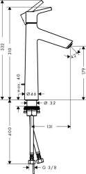 Bild von HANSGROHE Talis S Einhebel-Waschtischmischer 190 mit Zugstangen-Ablaufgarnitur,  72031000