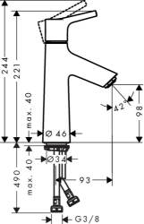 Bild von HANSGROHE Talis S Einhebel-Waschtischmischer 100 ohne Ablaufgarnitur,  72021000