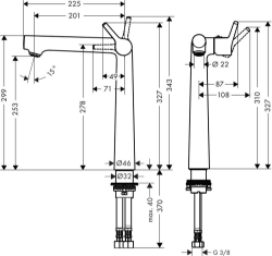 Bild von HANSGROHE Talis S Einhebel-Waschtischmischer 250 ohne Ablaufgarnitur,  72116000