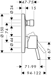 Bild von HANSGROHE Talis S Einhebel-Wannenmischer Unterputz mit integrierter Sicherungskombination,  32477000