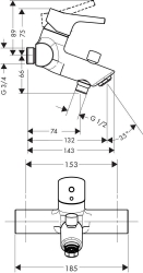 Bild von HANSGROHE Talis S Einhebel-Wannenmischer Aufputz,  72401000