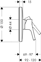 Bild von HANSGROHE Talis S Einhebel-Brausemischer Unterputz,  72605000