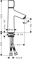 Bild von HANSGROHE Talis Select S Waschtischmischer 100 ohne Ablaufgarnitur,  72043000