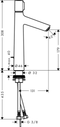 Bild von HANSGROHE Talis Select S Einhebel-Waschtischmischer 190 mit Zugstangen-Ablaufgarnitur,  72044000