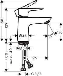 Bild von HANSGROHE Talis E Einhebel-Waschtischmischer 80 CoolStart ohne Ablaufgarnitur,  71704000