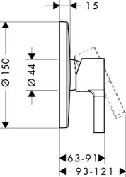 Bild von HANSGROHE Metris S Einhebel-Brausemischer Unterputz,  31665000