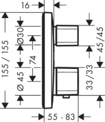 Bild von HANSGROHE Ecostat E Thermostat Unterputz für 1 Verbraucher,  15707000