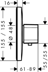 Bild von HANSGROHE Ecostat E Thermostat Highflow 59 l/ min Unterputz,  15706000