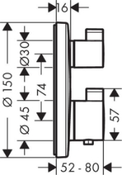 Bild von HANSGROHE Ecostat S Thermostat Unterputz für 1 Verbraucher,  15757000