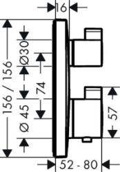 Bild von HANSGROHE Thermostat Unterputz für 1 Verbraucher,  15712000