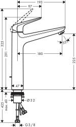 Bild von HANSGROHE Novus Einhebel-Waschtischmischer 230 mit Zugstangen-Ablaufgarnitur,  71123000