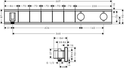 Bild von HANSGROHE RainSelectFertigset Unterputz für 5 Verbraucher,  15358000