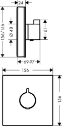 Bild von HANSGROHE ShowerSelect Glas Thermostat Highflow Unterputz,  15734600