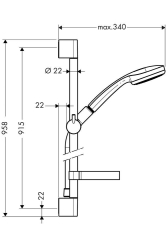 Bild von HANSGROHE Croma 100  Mono Handbrause/Unica'C Brausestange 0,90 m Set,  27724000