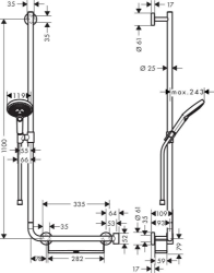 Bild von HANSGROHE Raindance Select S 120 EcoSmart 9 l/min / Unica Comfort Brausestange/Haltestange 1,10 m L Set,  26325000