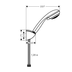 Bild von HANSGROHE Crometta 85 Variojet Handbrause/Porter'C Brausehalter Set 1,25 m,  27558000