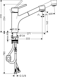 Bild von HANSGROHE Talis S Einhebel-Küchenmischer mit Ausziehbrause,  32841000