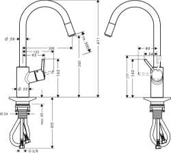 Bild von HANSGROHE Talis S² Einhebel-Küchenmischer mit Ausziehauslauf,  14872000