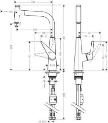 Bild von HANSGROHE Talis Select S Einhebel-Küchenmischer 300 mit Ausziehauslauf,  72821000