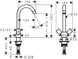 Bild von HANSGROHE Logis 2-Griff Küchenarmatur,  71280000