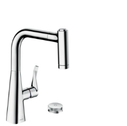 Bild von HANSGROHE M71 Metris Select 2-Loch Einhebel-Küchenmischer 220 mit Ausziehbrause,  73805000