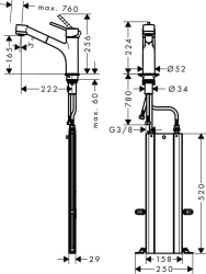 Bild von HANSGROHE M52 Talis S Einhebel-Küchenmischer mit Ausziehbrause mit sBox,  73860000