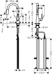 Bild von HANSGROHE M51 Talis S Einhebel-Küchenmischer 160 mit Ausziehbrause und sBox,  73850800