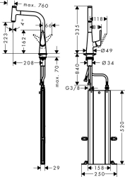 Bild von HANSGROHE M51 Talis Select S Einhebel-Küchenmischer 220 mit Ausziehauslauf und sBox,  73852800