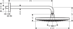 Bild von HANSGROHE Raindance Select S 300 2jet Kopfbrause mit Brausearm 390 mm,  27378000