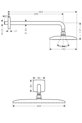 Bild von HANSGROHE Raindance E 360 Air 1jet Kopfbrause mit Brausenarm 390 mm,  27376000