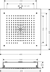 Bild von HANSGROHE Raindance E 400 x 400 mm Air 1jet Kopfbrause,  26252000