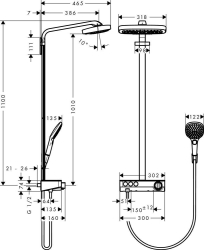 Bild von HANSGROHE Raindance Select E 300 3jet ST Showerpipe,  27127400