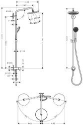 Bild von HANSGROHE Croma 220 Air 1jet Showerpipe Reno,  27224000