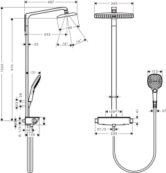 Bild von HANSGROHE Raindance Select E 360 1jet Showerpipe,  27112000