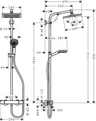 Bild von HANSGROHE Crometta E 240 1jet Showerpipe,  27271000