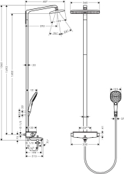 Bild von HANSGROHE Raindance Select E 360 1jet Showerpipe Wanne,  27113000