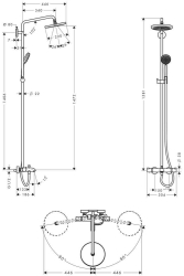 Bild von HANSGROHE Croma 220 Air 1jet Showerpipe Wanne,  27223000