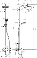 Bild von HANSGROHE Crometta E 240 Showerpipe Wanne,  27298000