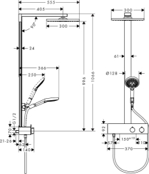 Bild von HANSGROHE Raindance E 300 1jet Showerpipe 350 ST,  27361000