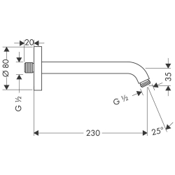 Bild von HANSGROHE Brausearm 230 mm,  27412000