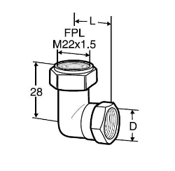 Bild von IMI Hydronic Engineering Winkelanschluss G1/2" L=25 mm, Art.Nr. : 50484115