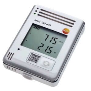 Bild von testo 160 IAQ - Funk-Datenlogger mit Display und integrierten Sensoren für Temperatur, Feuchte, CO2 und atmosphärischen Druck - Art.-Nr.: 0572 2014